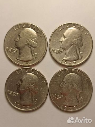 Четверть долора 1965-1994г США оригинал