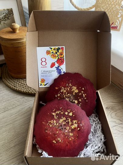 Набор подарочный подстаканники из смолы