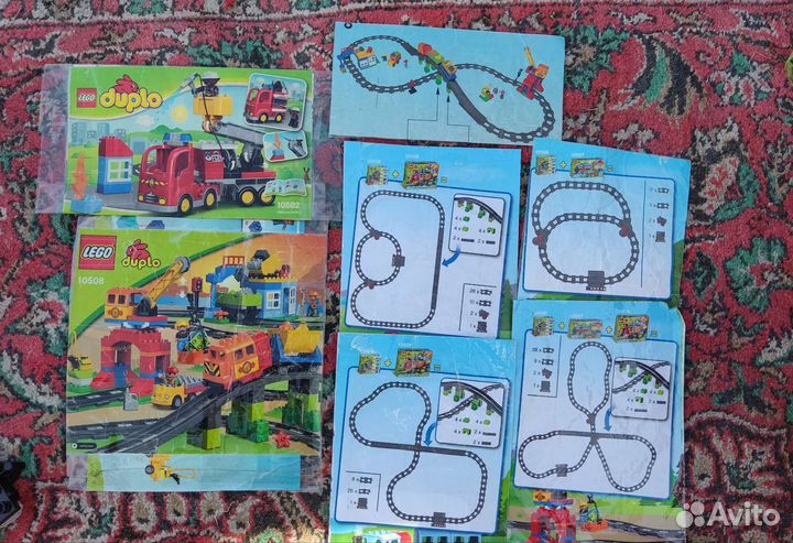 Lego duplo поезда с доп.рельсами, робот, самолёты