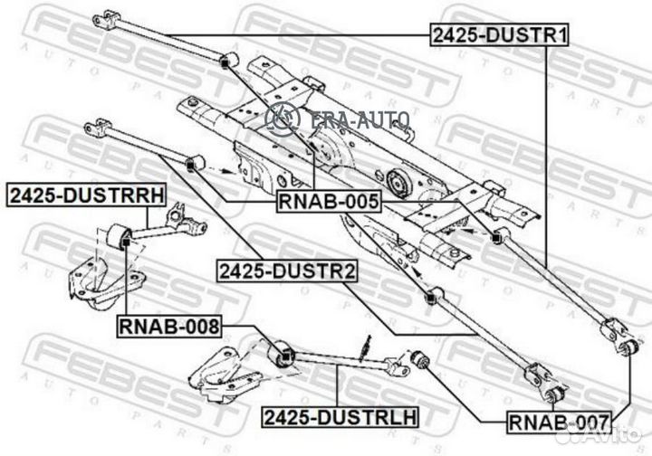 Febest 2425dustrlh Тяга задняя продольная левая