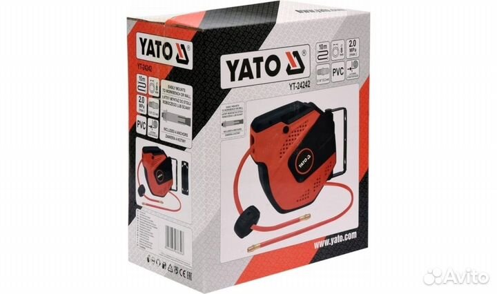 Шланг пневматический на катушке 10 м yato