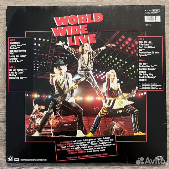 Scorpions world wide live LP виниловая пластинка