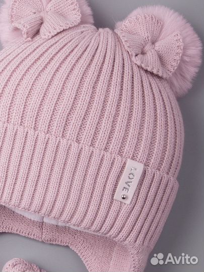 Комплект шапка и снуд, новый зимний на утеплителе