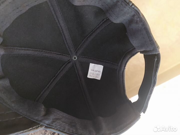 Кепка бейсболка мужская кожаная