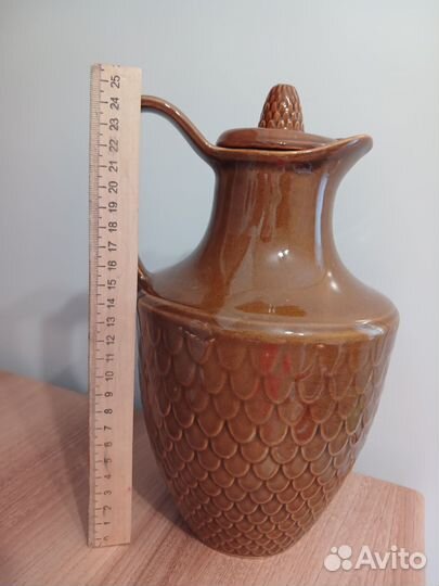 Глиняный кувшин с крышкой СССР