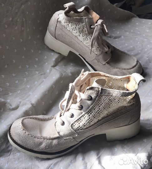 Ботинки жен bronx 40 замш с кружев сеточкой