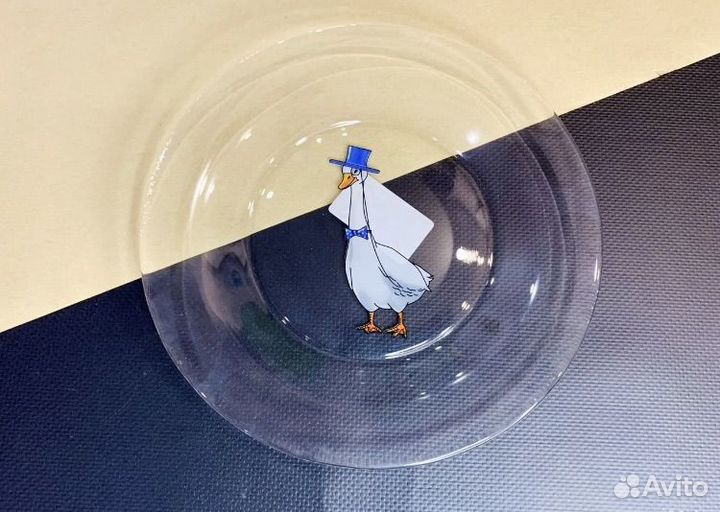 Новая тарелка стекло гусь