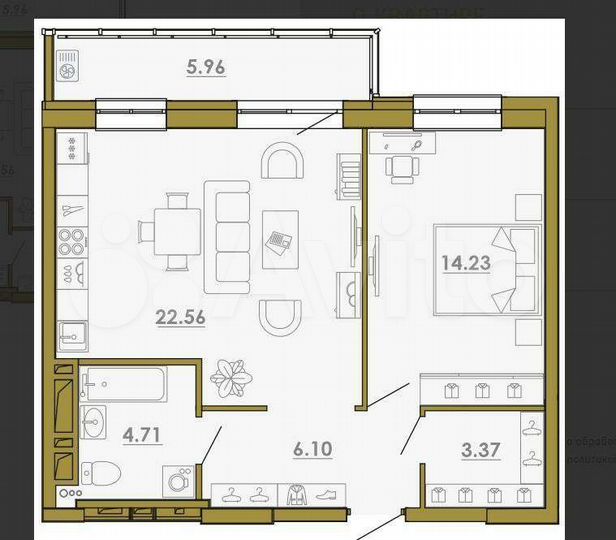 2-к. квартира, 52,8 м², 15/24 эт.