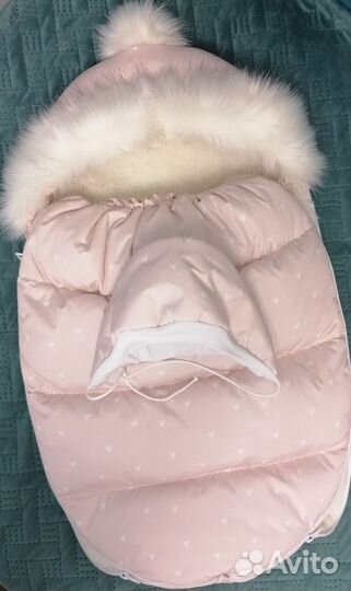 Конверт зимний, на выпписку, в коляску