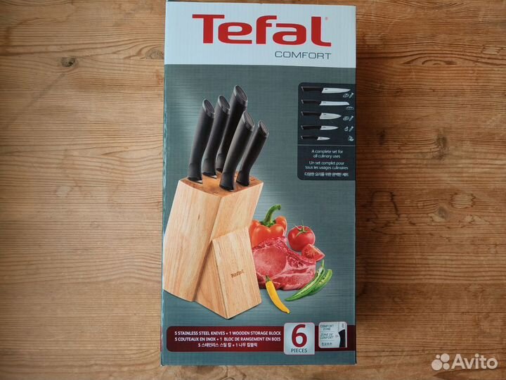 Набор кухонных ножей Tefal Новый