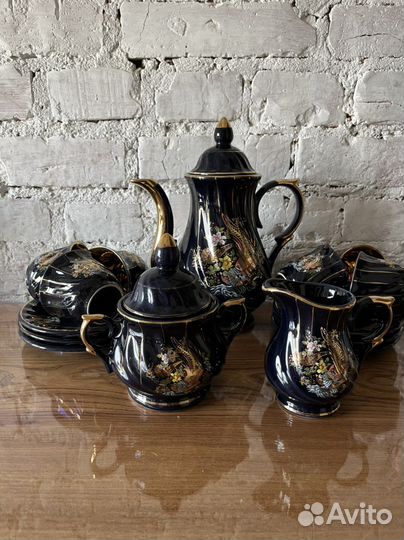 Сервиз кофейный кобальт золото