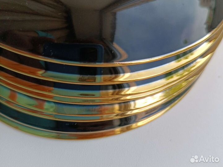 Десертные тарелки новые тёмное стекло