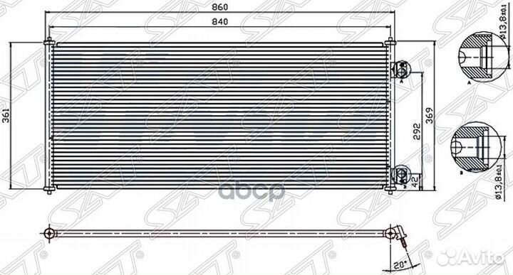 Радиатор кондиционера ford transit 00-06 ST-FD0