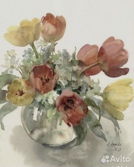 Акварель Тюльпаны и Постеры