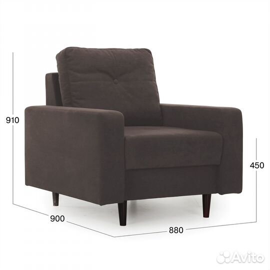Кресло для отдыха Beneli лоретт, Коричневое, велюр