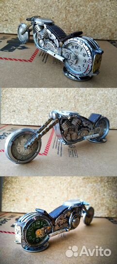 Мотоцикл сувенир, ручная работа, детали часов. №16
