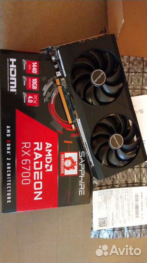 Видеокарта AMD radeon rx 6700 Sapphire 10gb