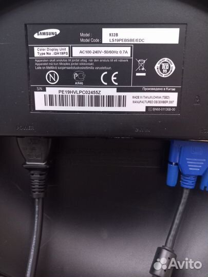 Монитор Samsung syncmaster 932в