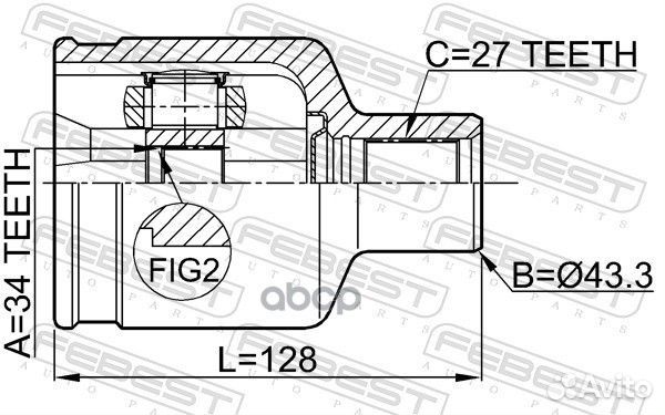 ШРУС внутренний правый 34X43.3X27 opel antara 0