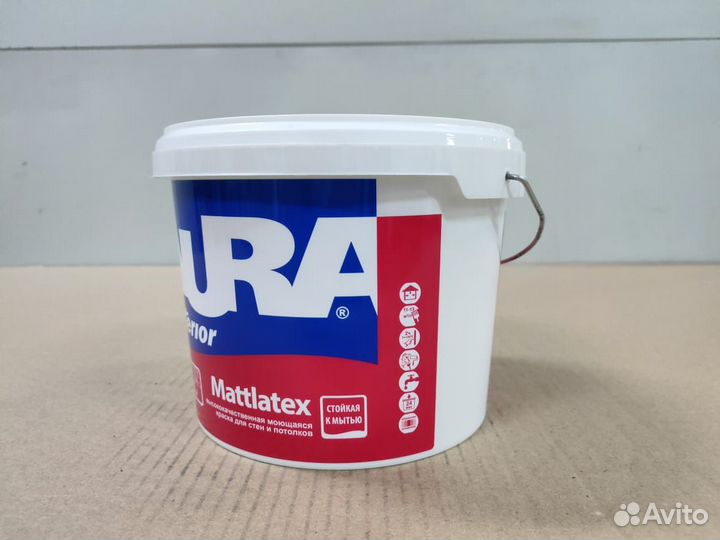 Краска моющаяся для стен и потолков aura Mattlate