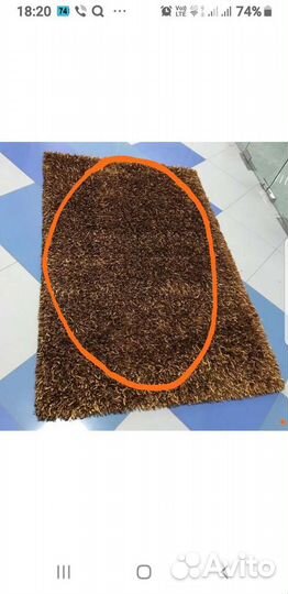 Ковёр тёмно-коричневый шоколадный новый 2.5х1.5