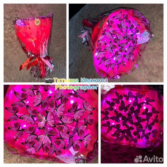 Светящийся букет из бабочек