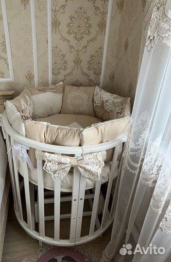 Детская кроватка трансформер 7 в 1 с маятником
