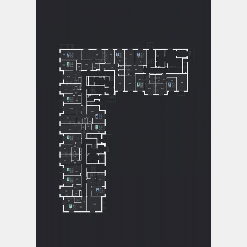 2-к. квартира, 63,8 м², 1/9 эт.
