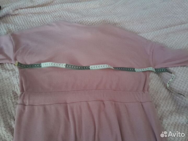 Платье женское в рубчик с длинным рукавом