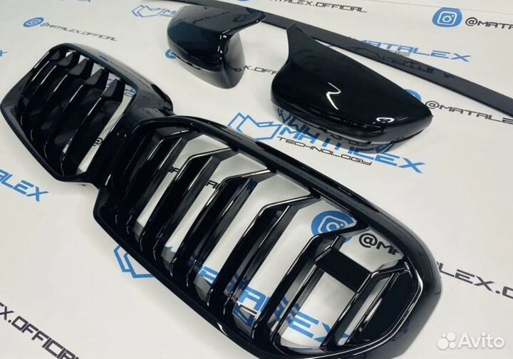 Решетка радиатора BMW G30 Накладки зеркал Сабля