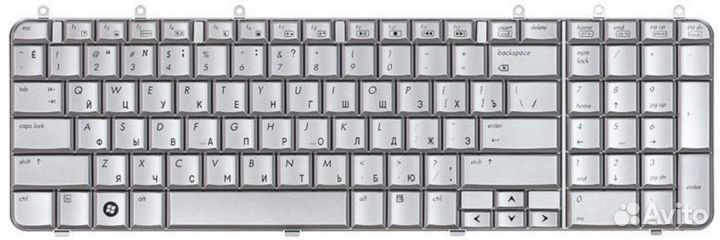 Клавиатура HP Pavilion DV7-1140ES серебристая, OEM