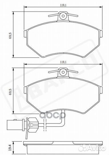 Колодки тормозные дисковые передние BP0190 bapco
