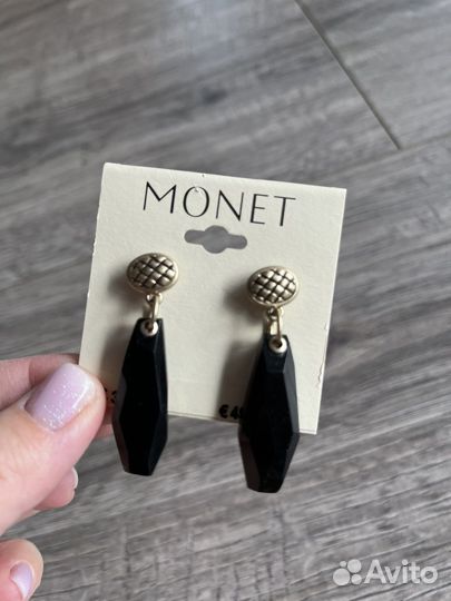Monet, винтаж, черный длинный камень