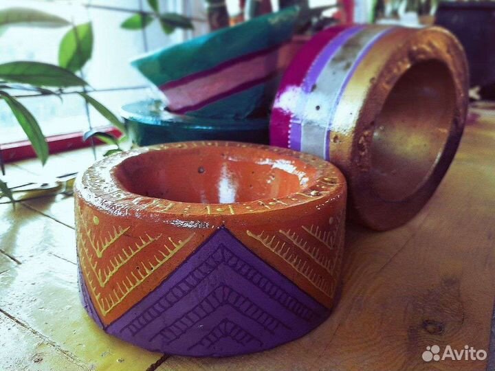 Горшок для цветов из арт-бетона