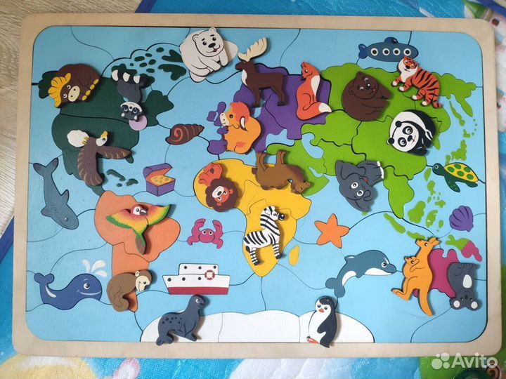 Деревянные игрушки, пазлы, кубики