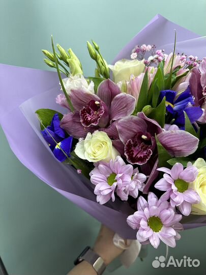 Сборный букет в сиреневых тонах