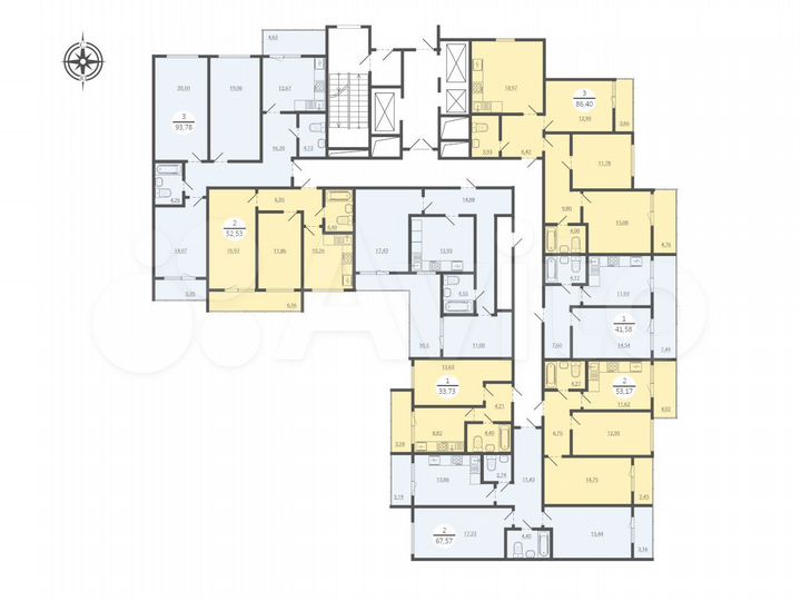 2-к. квартира, 52 м², 20/25 эт.