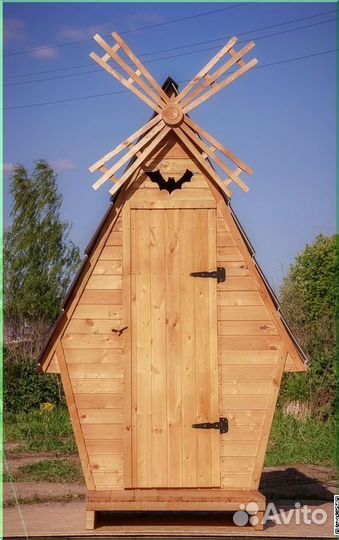 Дачный туалет деревянный BLU777