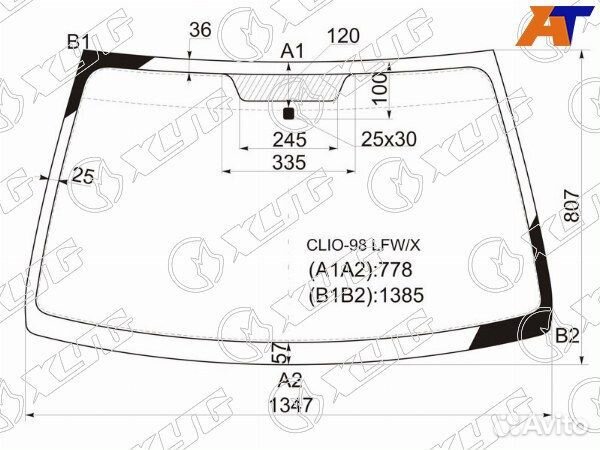 Стекло лобовое renault symbol