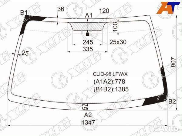Стекло лобовое renault symbol