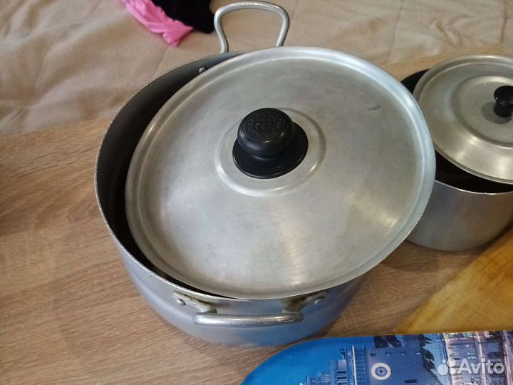 Кастрюля алюминиевая, 3,6 л, +сотейник 1л,бу