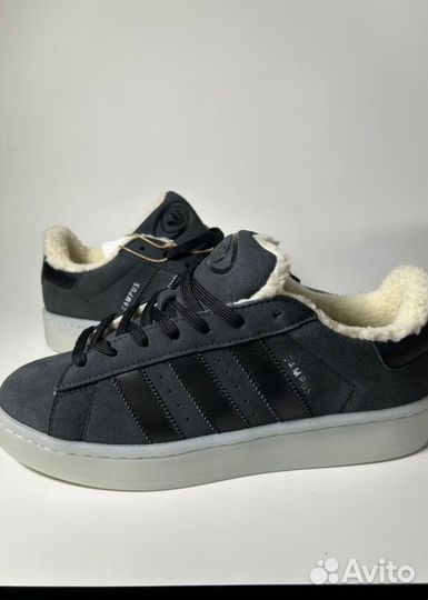 Кроссовки Adidas Campus Grey с мехом