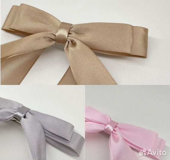 Бант для волос на заколке-автомат, атласный бант