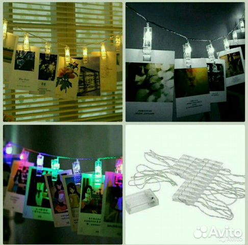 Гирлянды с прищепками для дома фотографий