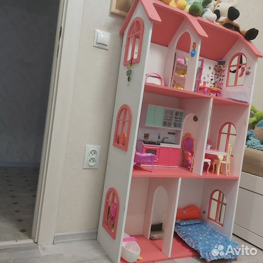 Кукольный домик для барби с мебелью