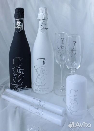 Наклейки на свадебные аксессуары