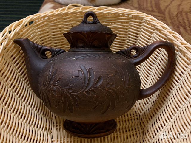 Чайник глиняный, Графин и рюмки набор