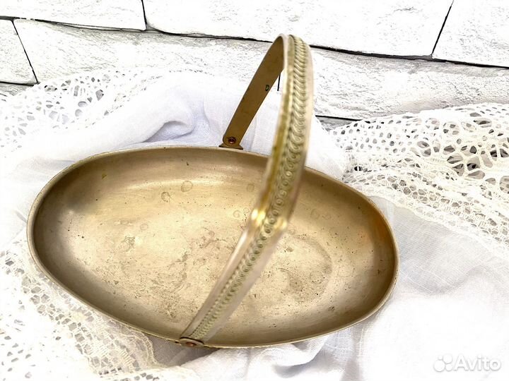 Конфетница с ручкой мельхиор СССР