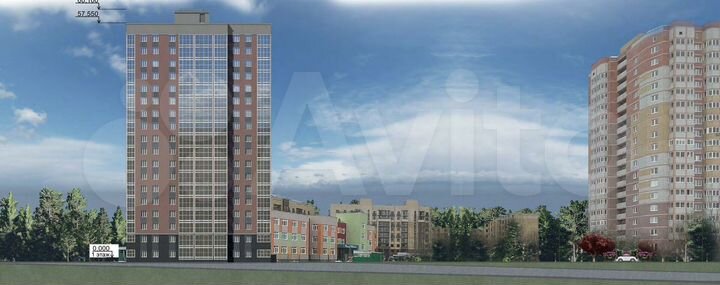 2-к. квартира, 69,2 м², 1/18 эт.