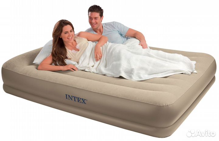 Надувная кровать Intex Queen 152х203х30 см + насос